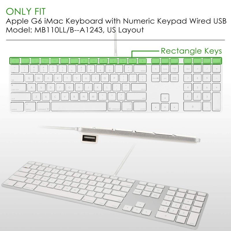 Allinside Transparent Keyboard Cover for iMac Wired USB Keyboard A1243 MB110LL/B - Image 2